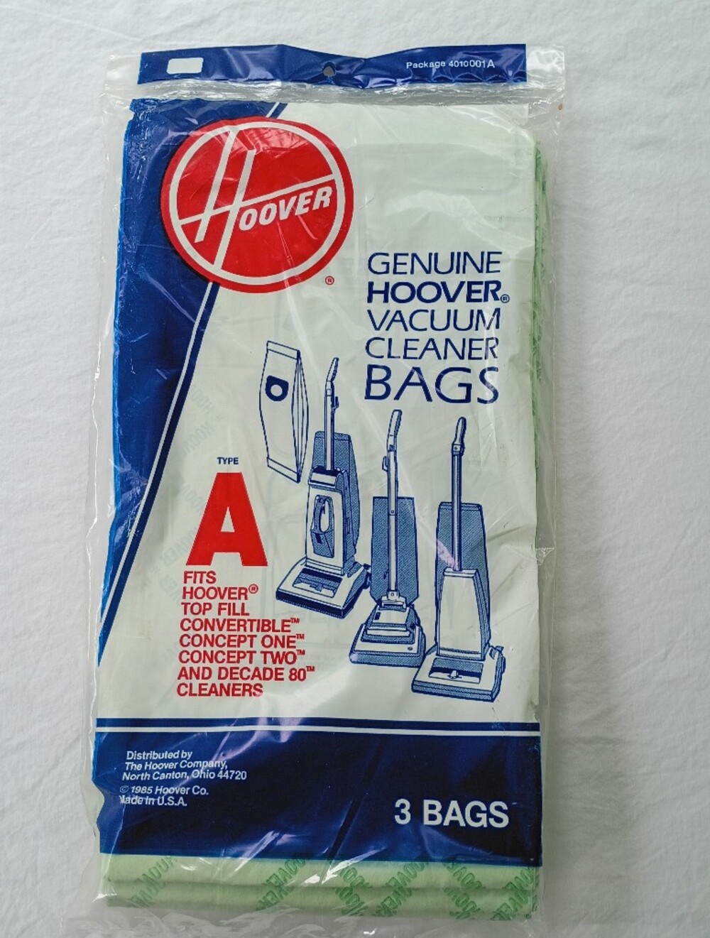 Hoover Vacuum Replacement Bags Type A - (3 Pack) 4010001A